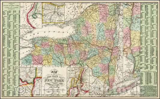 Historic Map - Map of the State of New York, 1853, Thomas, Cowperthwait & Co. v1