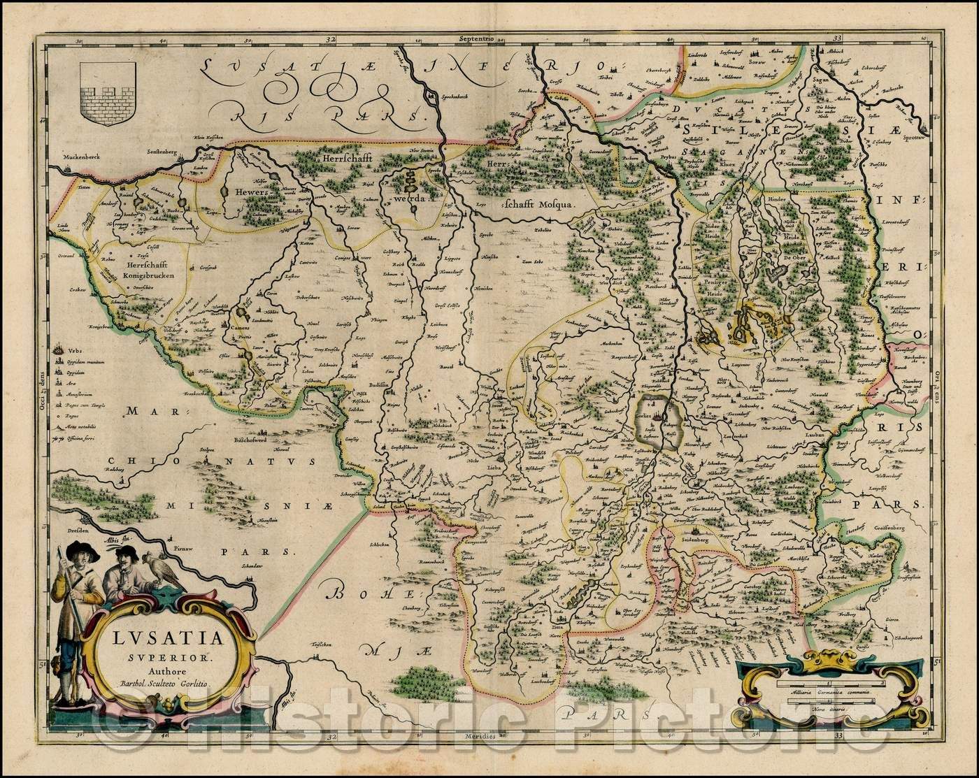 Historic Map - Lusatia Superior, 1640, Willem Janszoon Blaeu - Vintage Wall Art