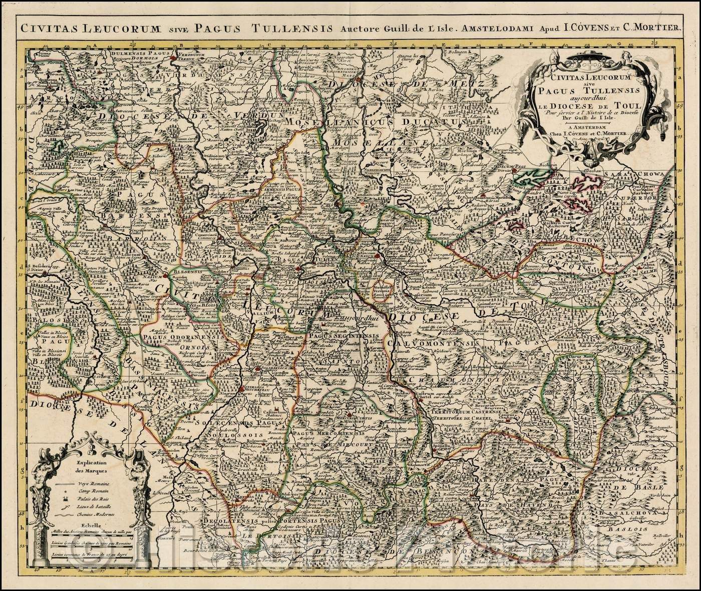 Historic Map - Civitas Leucorum sive Pagus Tullensis aujourdhui Le Diocese De Toul :: Civitas Leucorum sive Pagus Tullensis aujourdhui The Diocese of Toul, 1720 - Vintage Wall Art