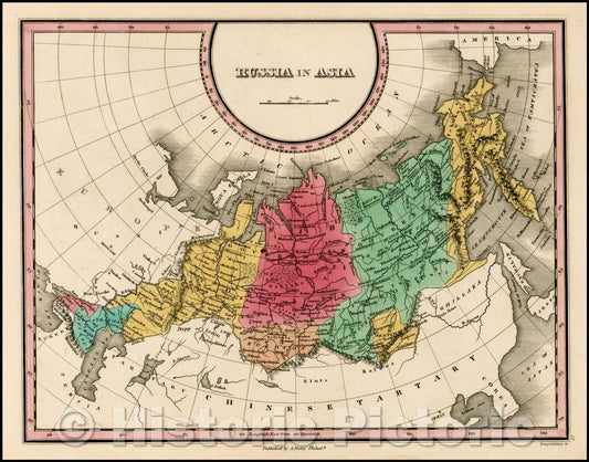 Historic Map - Russia in Asia, 1832, Anthony Finley - Vintage Wall Art