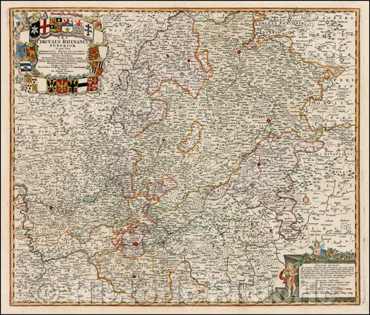 Historic Map - S.R.I. Circulus Rhenanus Superior in quo sunt Landgraviatus Hasson Casselensis, Darmstadiensis et Rhenofeldensis Abbatia Fuldensis, 1720 v2