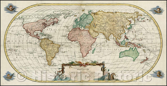 Historic Map - Mappe Monde ou Carte Generale de L' Univers Sur Une Projection Nouvelle D'Une Sphere Ovale, 1782, Johann Michael Probst v1