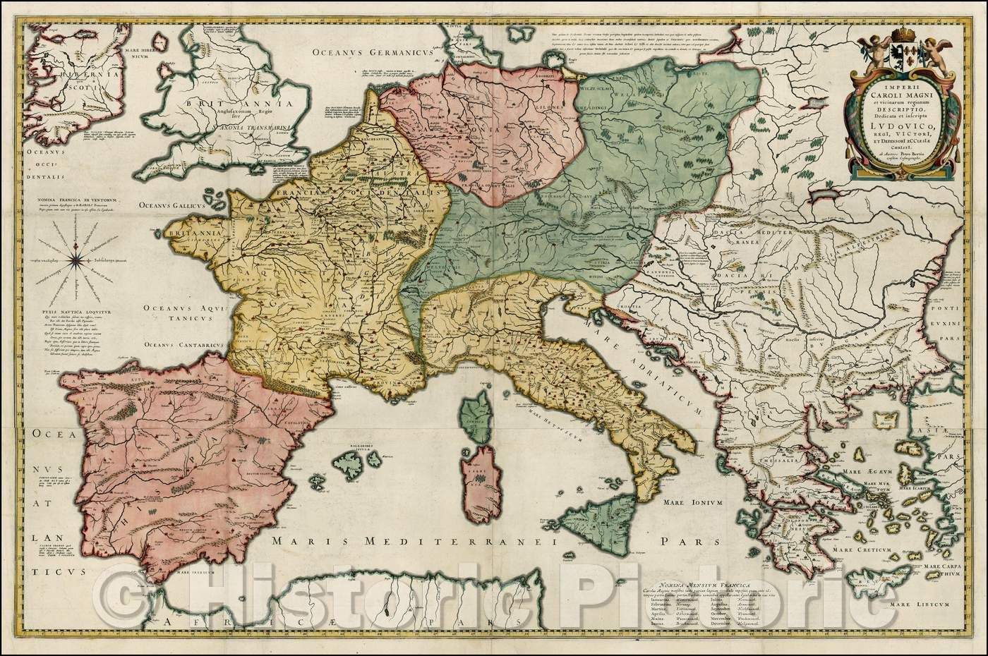 Historic Map - Imperii Caroli Magni et vic vicinarum regionum Descriptio, Dedicata et ins, 1620 - Vintage Wall Art
