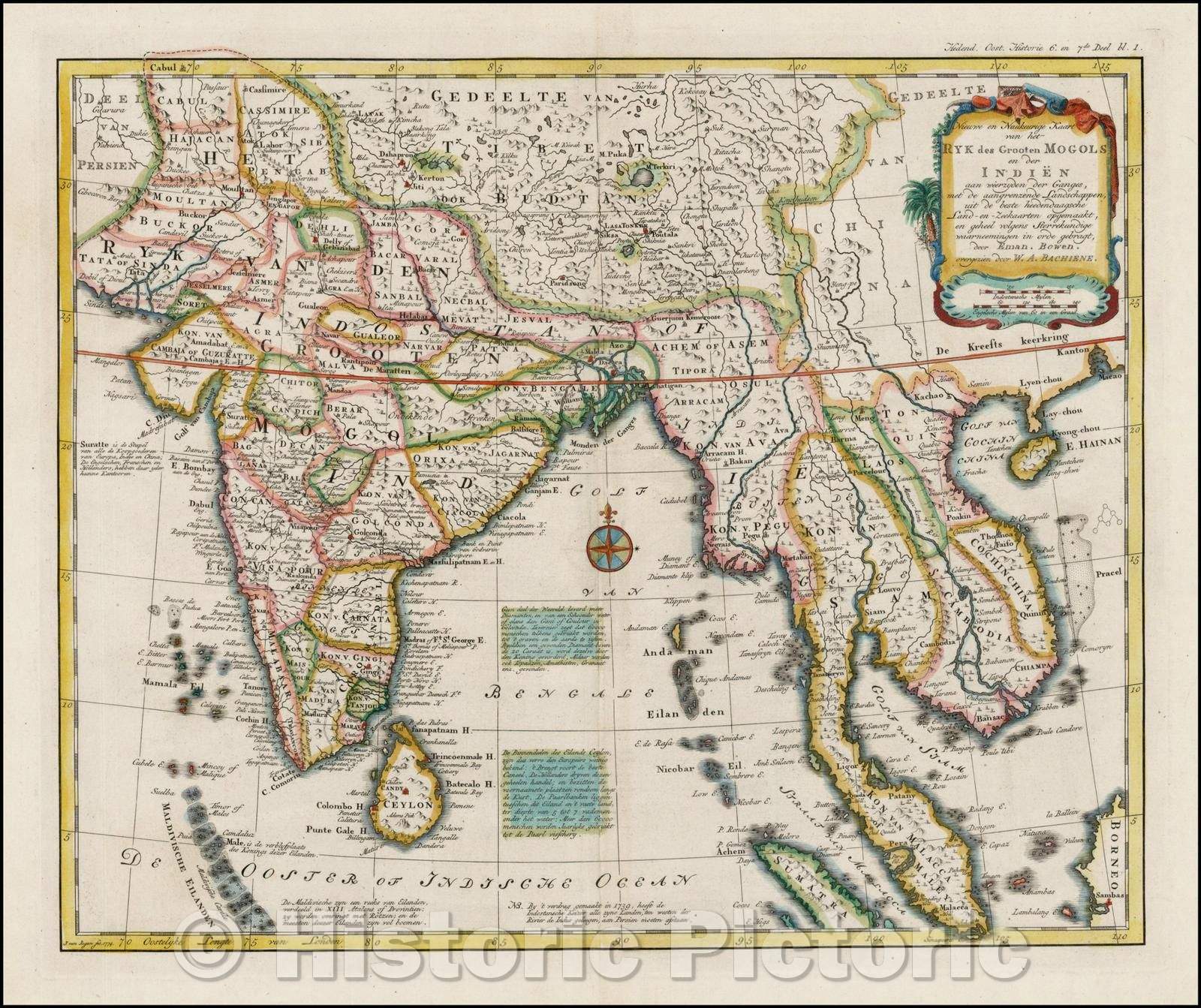 Historic Map - Nieuwe en Naukeurige Kaart van Het Ryk des Grooten Mogols en der Indien, 1785, Willem Albert Bachienne v1