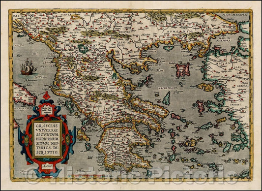 Historic Map - Graeciae Universae Secundum Hodiernum Situm Neoterica Descriptio, 1609, Abraham Ortelius v1