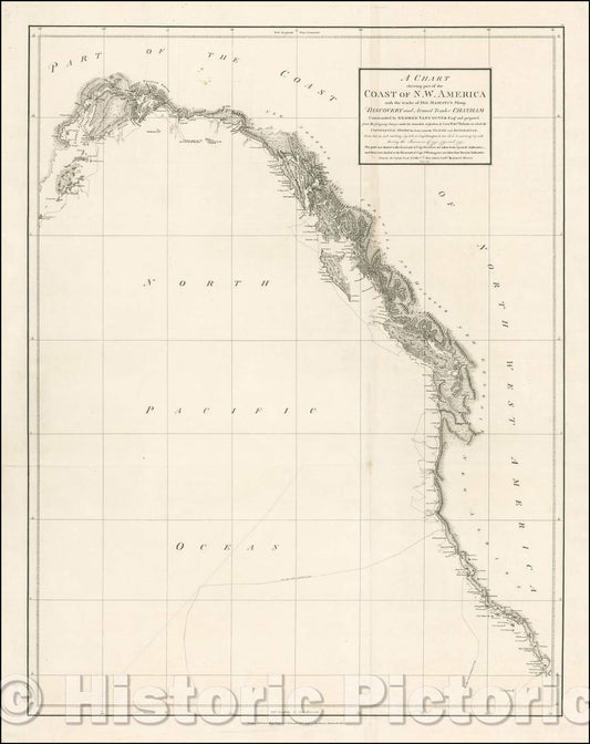 Historic Map - A Chart Shewing Part of the Coast of N.W. America, with the Tracks of His Majesty's Sloop Discovery and Armed Tender Chatham, 1798 v2
