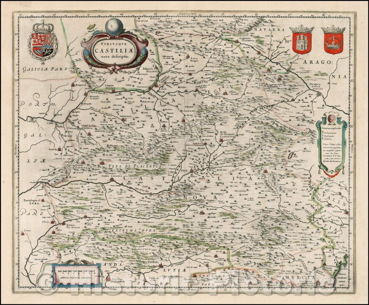 Historic Map - Utriusque Castiliae nova descriptio, 1636, Willem Janszoon Blaeu v2