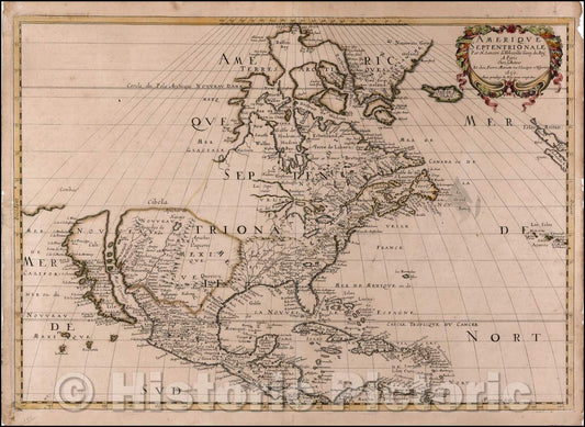 Historic Map - Amerique Septentrionale, 1650, Nicolas Sanson v1