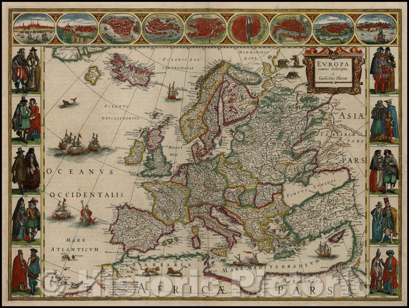 Historic Map - Europa recens descripta, 1630, Willem Janszoon Blaeu v1