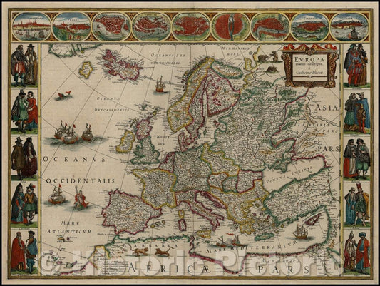 Historic Map - Europa recens descripta, 1630, Willem Janszoon Blaeu v1