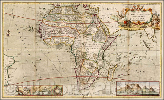 Historic Map - This Map of Africa, 1729, Herman Moll - Vintage Wall Art