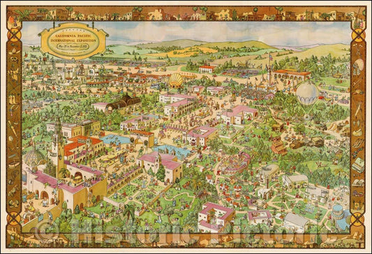 Historic Map - San Diego The California Pacific International Exposition, 1935, Don Bloodgood v2