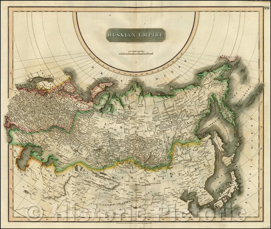 Historic Map - Russian Empire, 1814, John Thomson - Vintage Wall Art