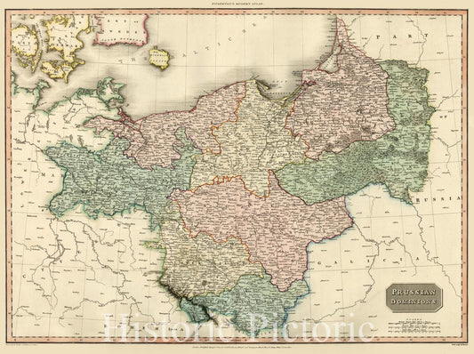 Prussian Dominions - Poland Border, 1812 | Historical Map Print