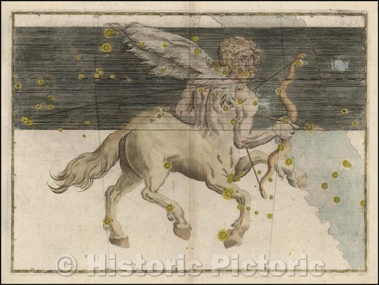 Historic Map - Sagittarius, 1624, Johann Bayer - Vintage Wall Art