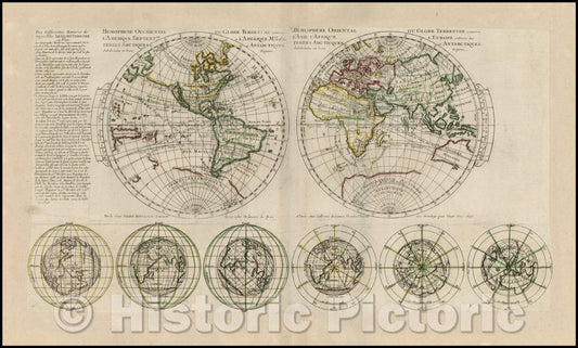 Historic Map - Hemisphere Occidental Du Globe Terrestre, 1695, Pierre Moullart Sanson - Vintage Wall Art
