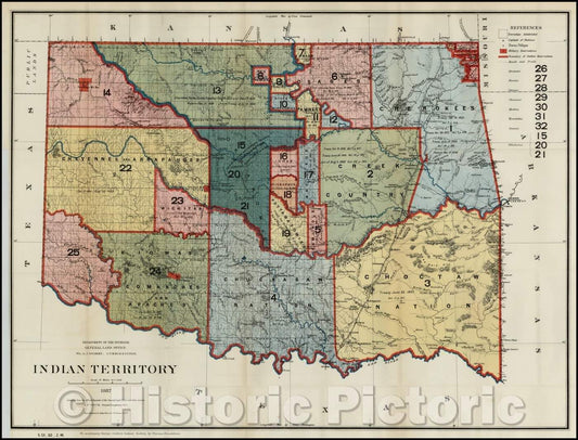 Historic Map - Indian Territory, 1887, U.S. General Land Office v1