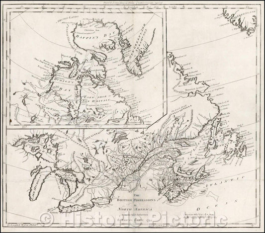 Historic Map - The British Possessions in North America From the Best Authorities, 1794, Matthew Carey - Vintage Wall Art