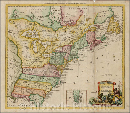 Historic Map - The British Empire in Nth America, 1782, Thomas Kitchin v1