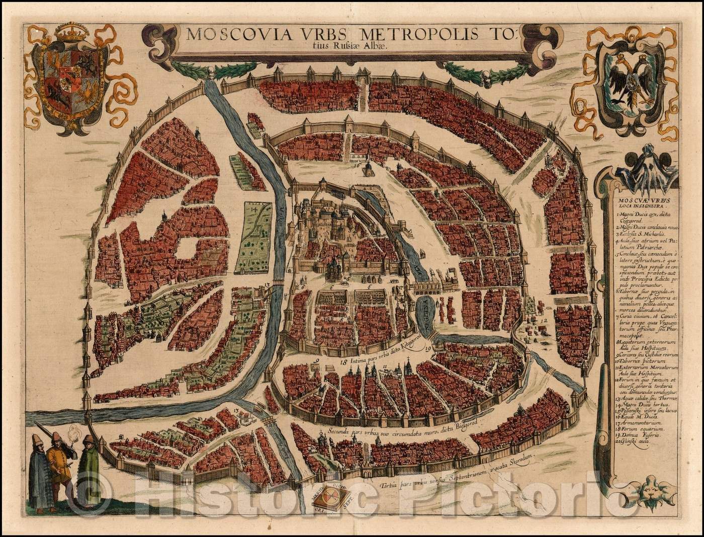 Historic Map - Moscovia Urbs Metropolis Totius Russia Albae, 1617, Georg Braun v1