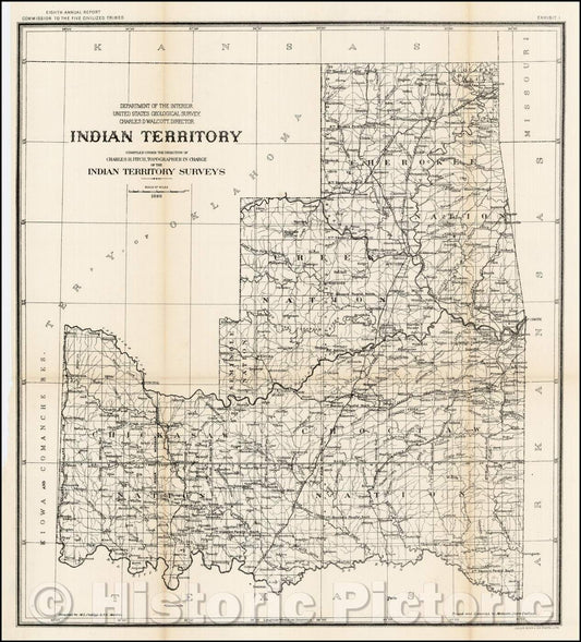 Historic Map - Indian Territory, 1898, United States Department of the Interior v1