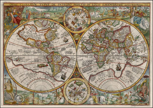 Historic Map - Orbis Terrarum Typus De Integro Multis In Locis Emendatus auctore Petro Plancio 1594, 1594, Petrus Plancius v1