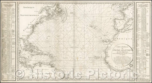 Historic Map - Carte Generale De L'Ocean Atlantique ou Occidental, Dresse au Depot general des Cartes Plans et Journaux de la Marine, 1786, Depot de la Marine v1