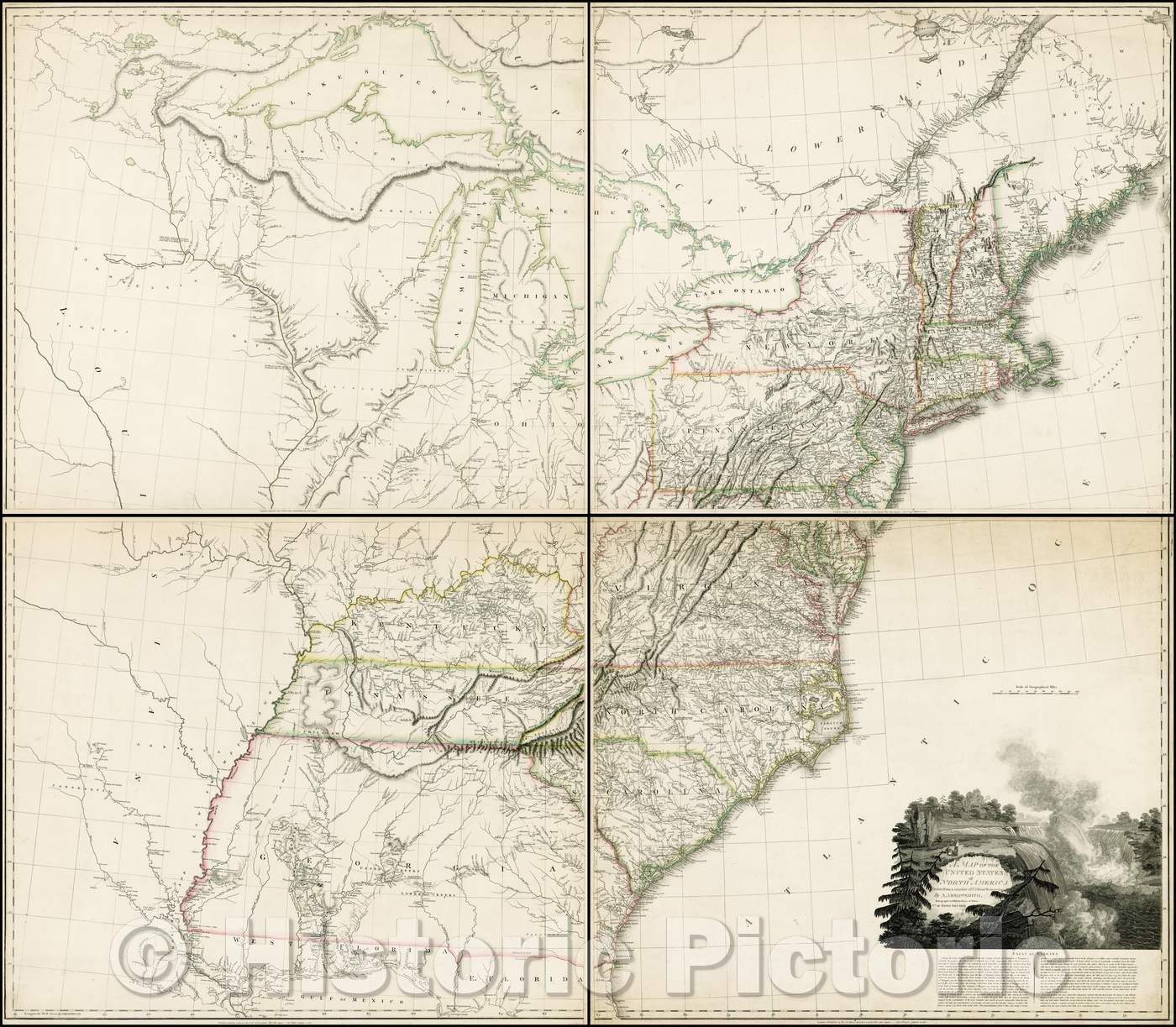 Historic Map - United States of North America, 1802, Aaron Arrowsmith - Vintage Wall Art
