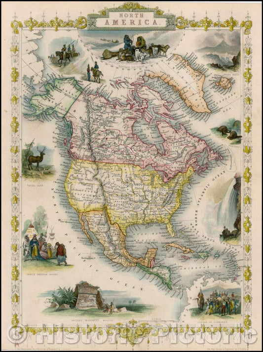 Historic Map - North America, 1851, John Tallis v2