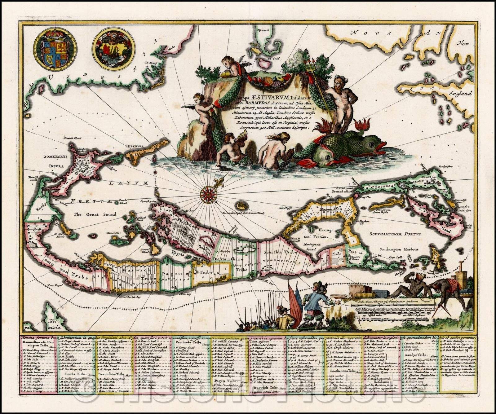 Historic Map - Mappa Aestivarum Insularum Alias Barmudas, 1671, John Ogilby v1