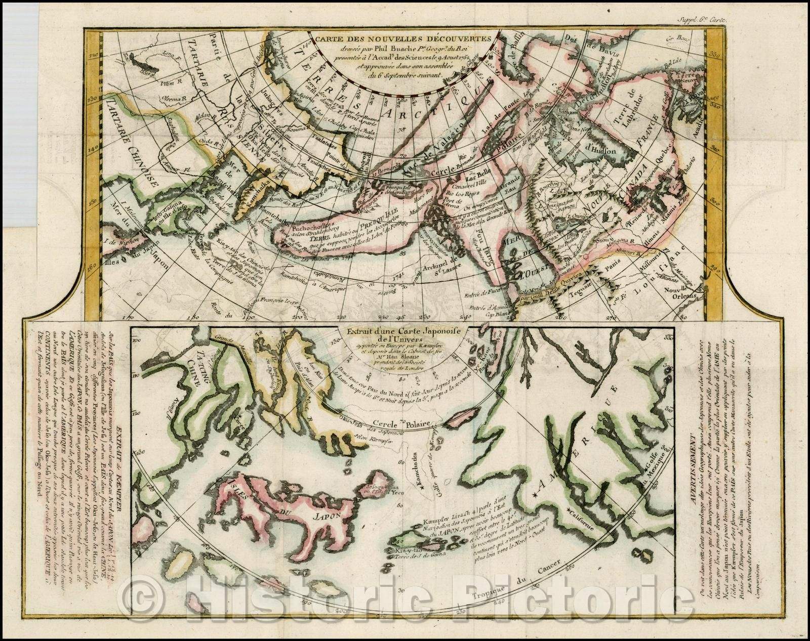 Historic Map - Carte Des Nouvelles Decouvertes dresseee par Phil. Buache, 1772, Denis Diderot v1