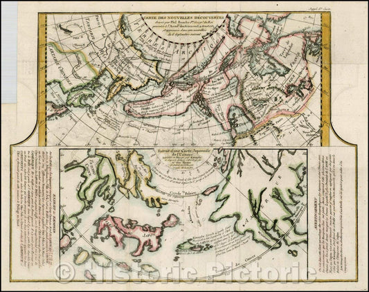 Historic Map - Carte Des Nouvelles Decouvertes dresseee par Phil. Buache, 1772, Denis Diderot v1