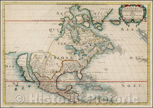Historic Map - Amerique Septentrionale par N. Sanson d'Abbeville Geog. du Roy, 1650, Nicolas Sanson v1