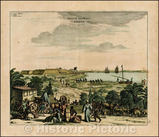 Historic Map - Ostium Flumines Paraybae, 1671, John Ogilby v1