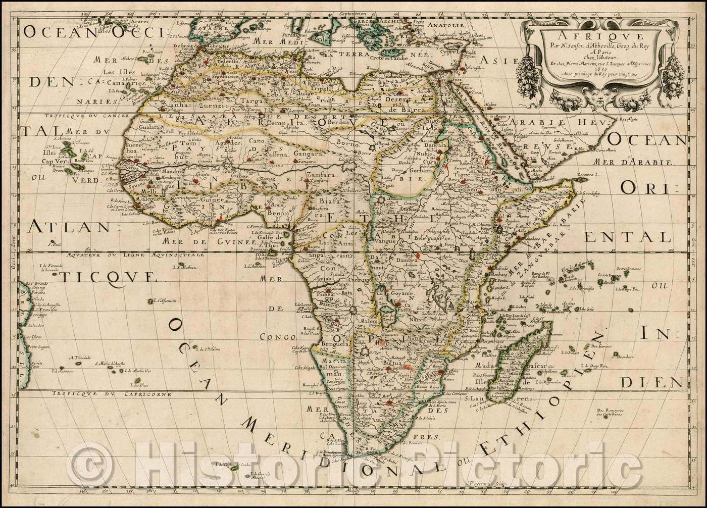 Historic Map - Afrique, 1650, Nicolas Sanson v1