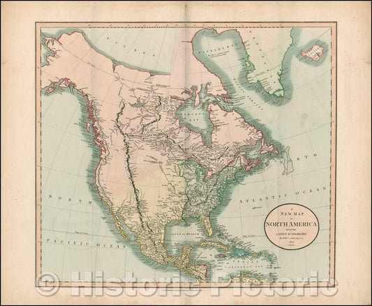 Historic Map - A New Map of North America From The Latest Authorities, 1806, John Cary - Vintage Wall Art