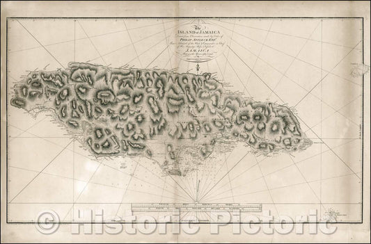 Historic Map - The Island of Jamaica, 1793, Philip Affleck - Vintage Wall Art