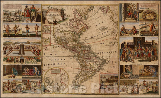 Historic Map - A New & Correct Map of America With The West India Islands, 1794, Laurie & Whittle - Vintage Wall Art