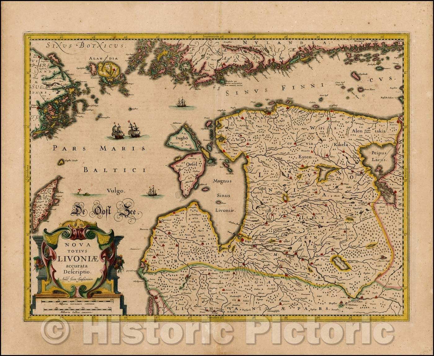 Historic Map - Nova Totius Livoniae accurata Descriptio, 1636, Jan Jansson v1