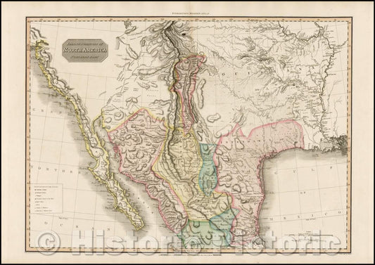 Historic Map - Spanish Dominions In North America Northern Part, 1811, John Pinkerton v1