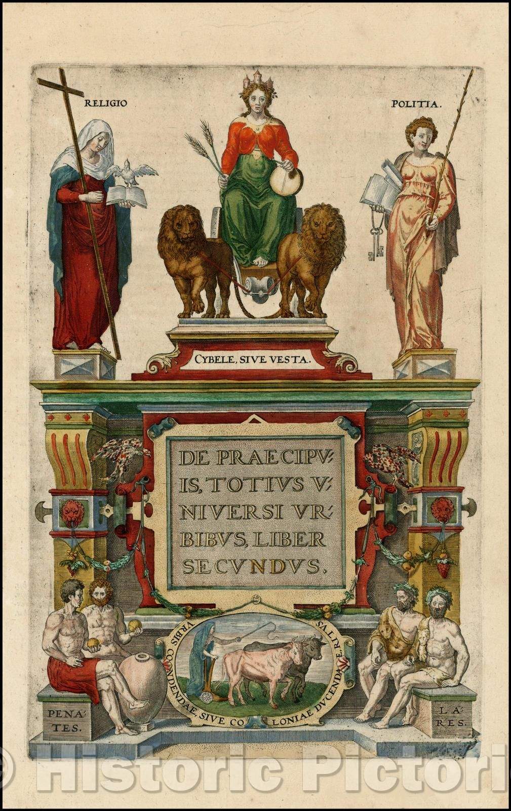 Historic Map - [Title Page] De Praecipuis, Totius Universi Urbibus, Liber Secundus/Volume 2 of Braun and Hogenberg's, 1574, Georg Braun - Vintage Wall Art
