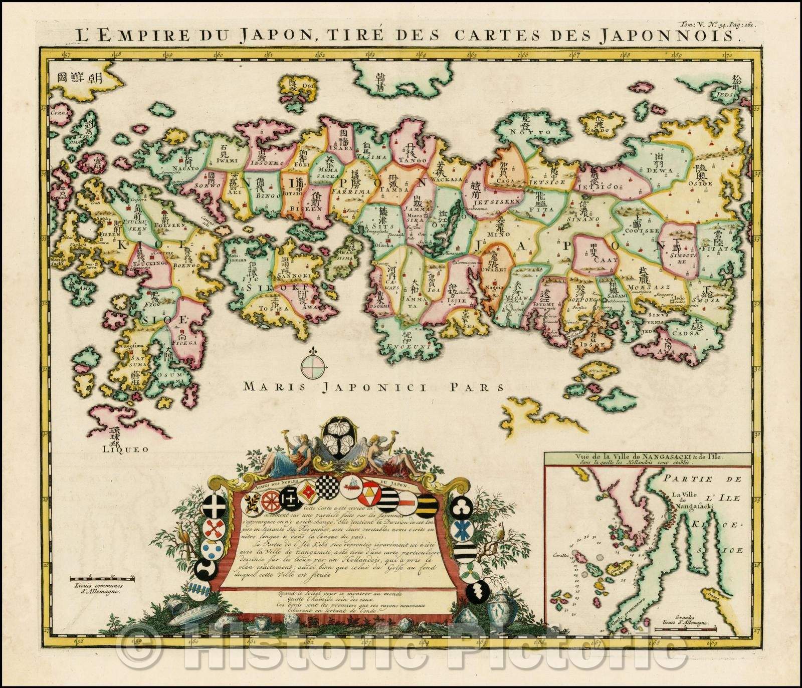 Historic Map - L'Empire Du Japon, Tire Des Cartes Des Japonais, 1719, Henri Chatelain v1