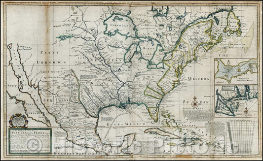 Historic Map - The North Parts of America claimed, 1734, George Grierson v1