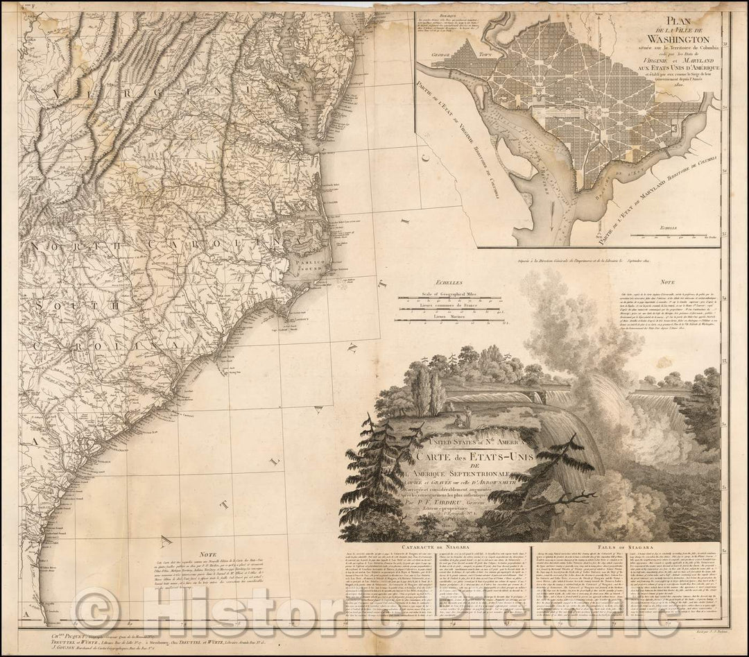 Historic Map - United States of Nth America - Carte des Etats-Unis De L'Amerique Septentrionale Copiee et Gravee sure celle D'Arrowsmith, 1812 v1