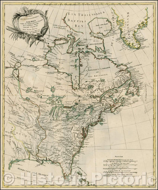 Historic Map - Ein Theil Des Mitternaechtlichen America/Map of the Theater of War in North America, 1776, Johann Carl Muller - Vintage Wall Art