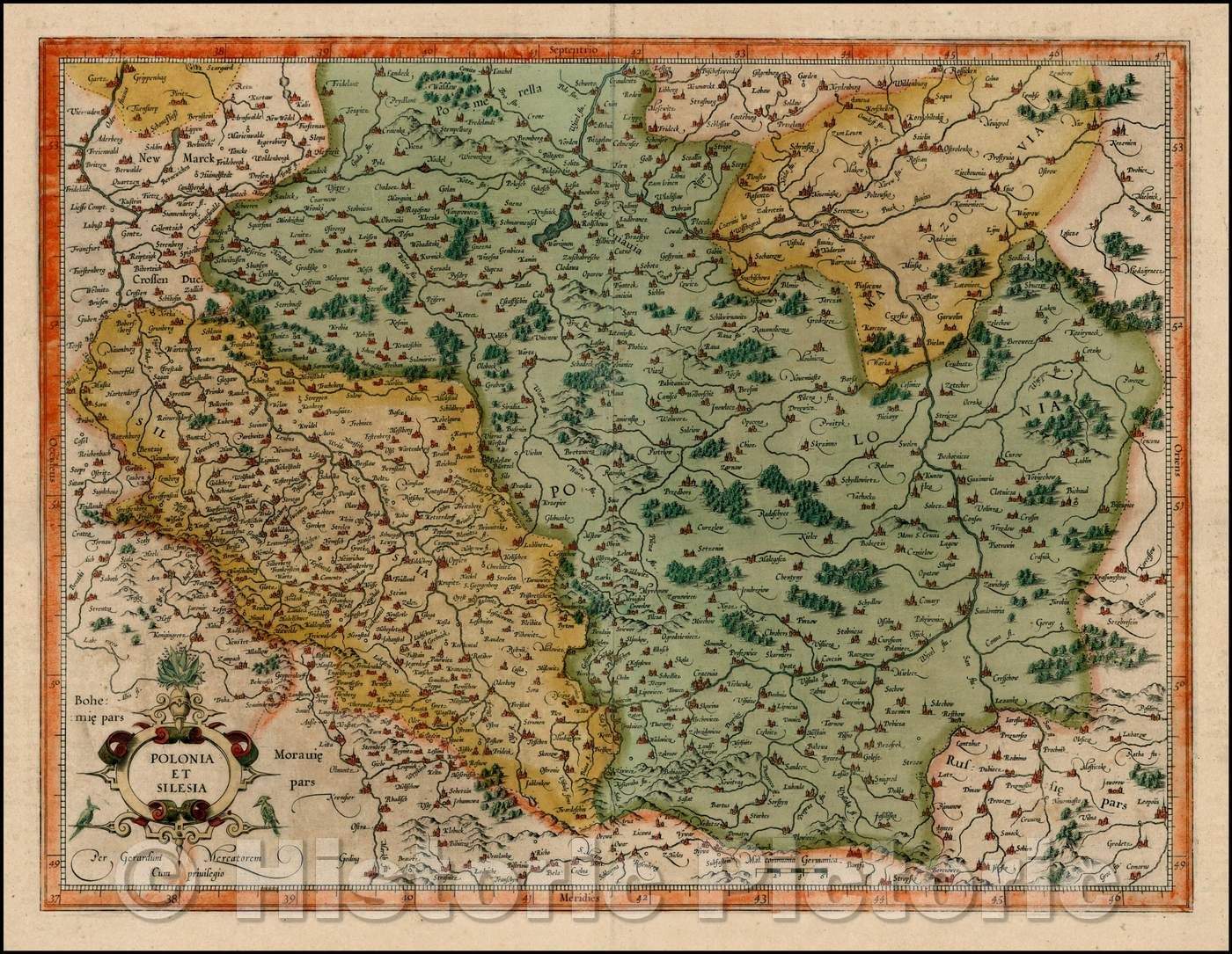 Historic Map - Polonia et Silesia, 1585, Gerhard Mercator v1