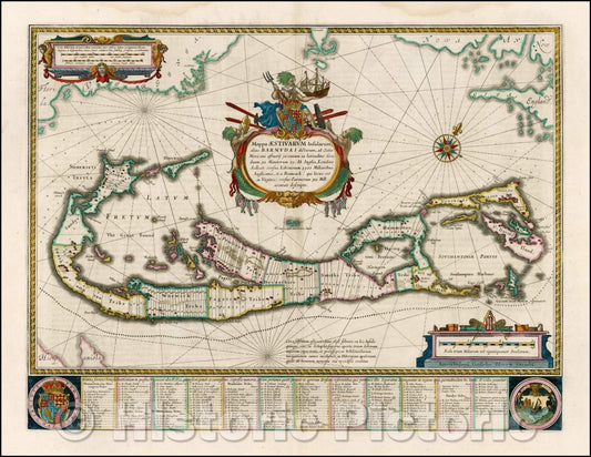 Historic Map - Mappa Aestivarum Insularum Alias Barmudas, 1630, Willem Janszoon Blaeu v1