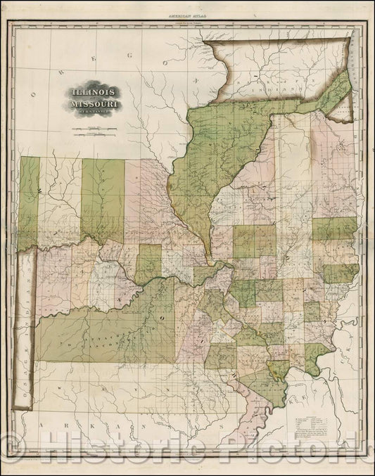 Historic Map - Illinois and Missouri, 1823, Henry Schenk Tanner v1