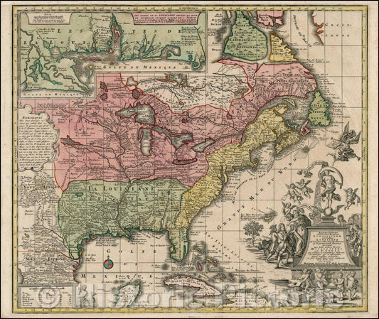 Historic Map - Accurata delineatio celeberrimae Regionis Ludovicianae vel Gallice Louisiane ol. Canadae et Floridae Adpellatione in Septemtrionali America, 1720 v1