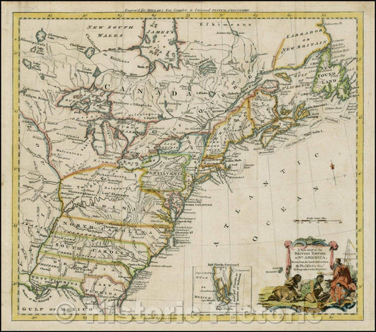 Historic Map - The British Empire in Nth America, 1782, Thomas Kitchin v2